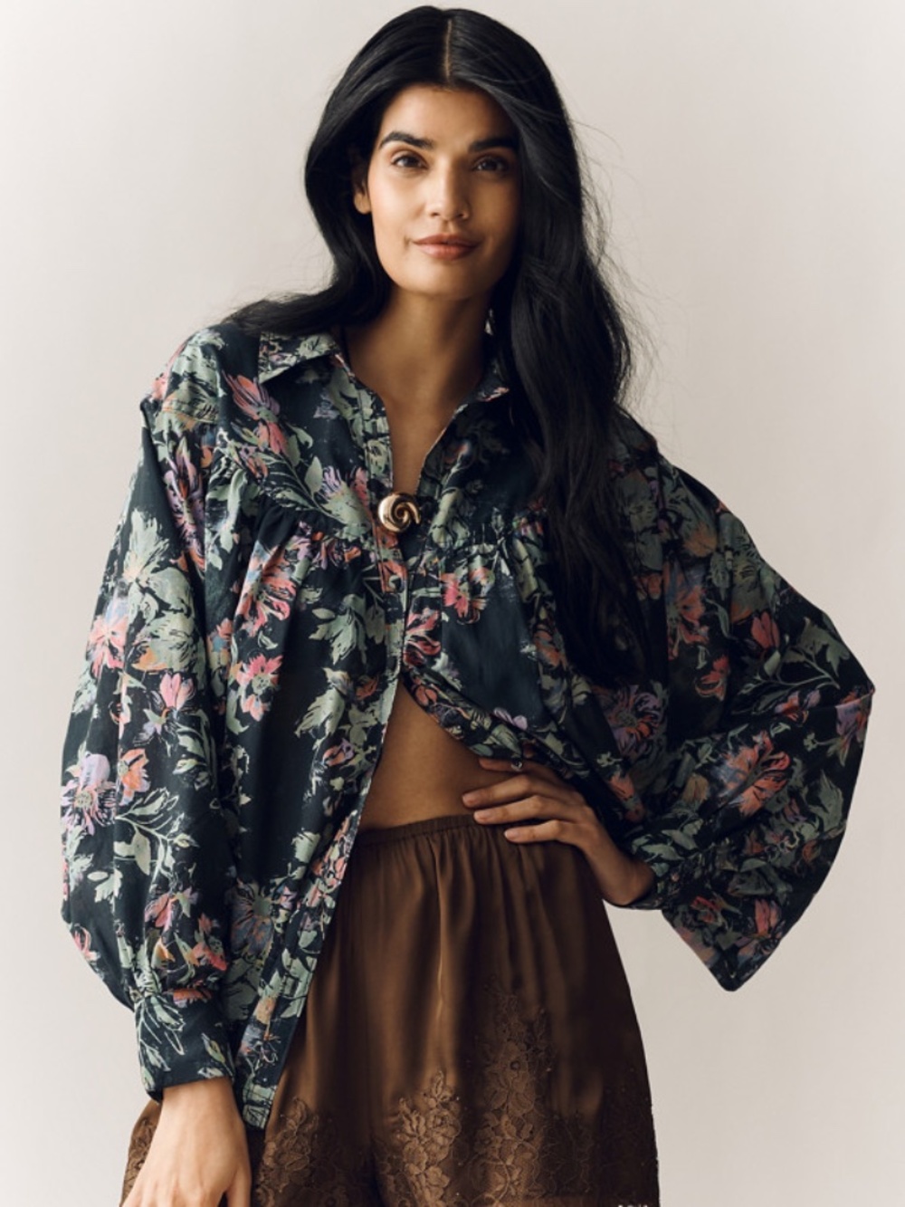 PILCRO BATWING YOKE BLOUSE - Anthropologie, Size Medium